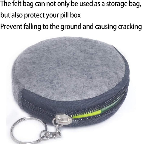 4PCS INVODA Pill Cases - Weekly Pill Organizer 7 Day Pill Box with 1Pcs Felt Storage Pouch