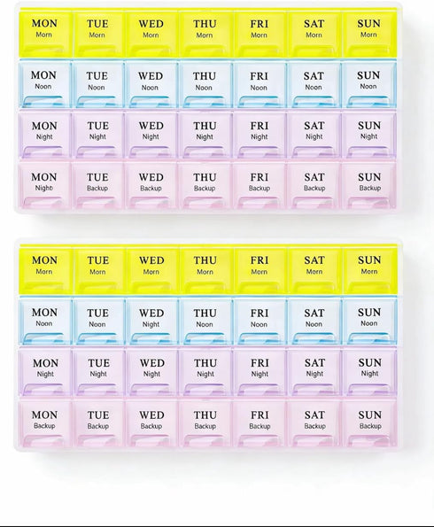 Teikou Large Weekly Pill Organizer 4 Times A Day,Pill Container, Moisture-Proof 7 Day