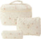 3Pcs Floral Quilted Makeup Bag Set, Aesthetic Large Capacity Travel Bags