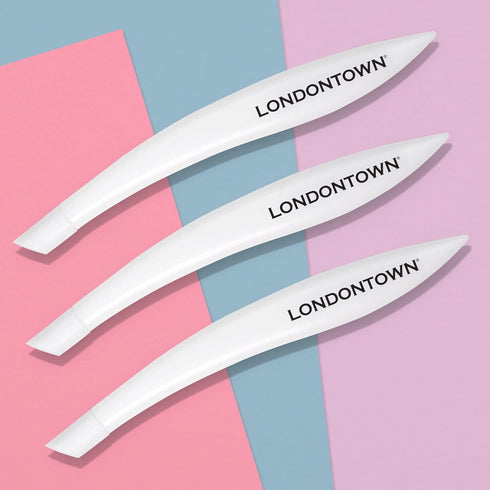 LONDONTOWN Cuticle Pusher Tool, Professional Grade Plastic Fingertip Nail Scrapper, Rubber Finish Tip