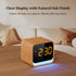 Housbay Wooden Sound Machine Alarm Clock for Bedrooms - Gentle Wake-Up with Birdsong, White Noise for Sleeping, Small