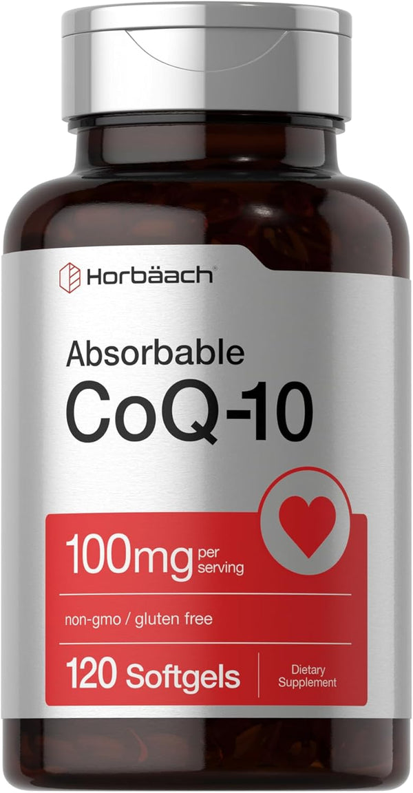 Horbaeach CoQ10 100mg Softgels, 120 Count Non-GMO Gluten Free Supplement for Health