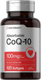 Horbaeach CoQ10 100mg Softgels, 120 Count Non-GMO Gluten Free Supplement for Health