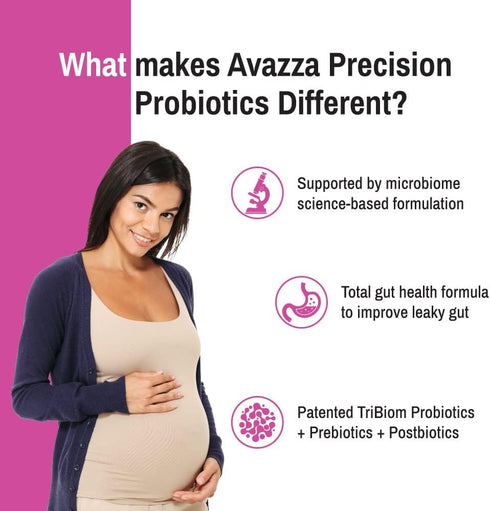 Avazza Prenatal Formula with TriBiom: Probiotics + Prebiotics + PostBiotics - 150g, 30 Servings, 100% Vegan