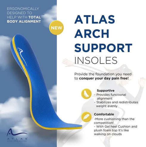 Plantar Fasciitis Insoles for Women & Men - High Arch Support Inserts for Immediate Pain Relief, Trim to Fit Boot