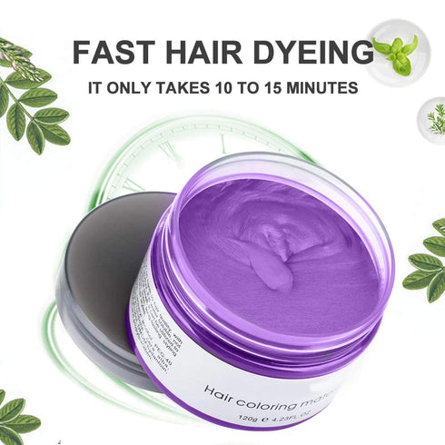 Temporary Hair Color Wax Dye - Natural Hair Wax Color for Kids (Purple, 120g) - Halloween Cosplay Party