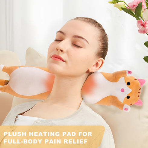 Heating Pad for Menstrual Cramps & Pain Relief: Portable Cute Cat Plush Heat Pad Stuffed Animal USB Powered