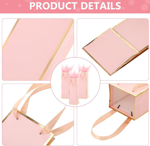 Zonon 12 4 3.5 14 Inch Pcs Wine Gift Bag with Handles and Tissue Paper x x Wine Bottle Gift Bags for Wedding Graduation