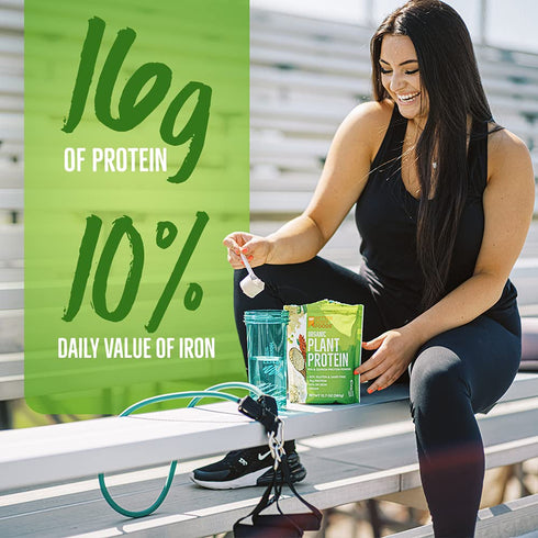 BetterBody Foods Organic Plant Based Protein Powder, - 16g of Protein, Vegan, Low Net Carbs, Gluten Free, Dairy Free, No Sugar Added, Soy Free, Non-GMO, 12.7 Ounces