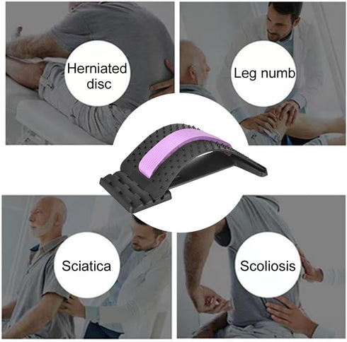 Back Stretcher for Lower Back Pain Relief, Adjustable Lumbar Massager, Back Stretching Device for Sciatica Pain Relief