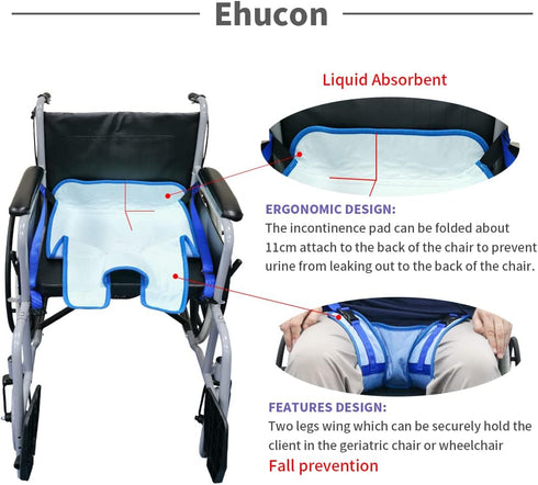 Adjustable,1 Wheelchair Seat Belt Highly Absorbent Incontinence Pad for Patients Cares,Safety Pelvic Holder Prevent