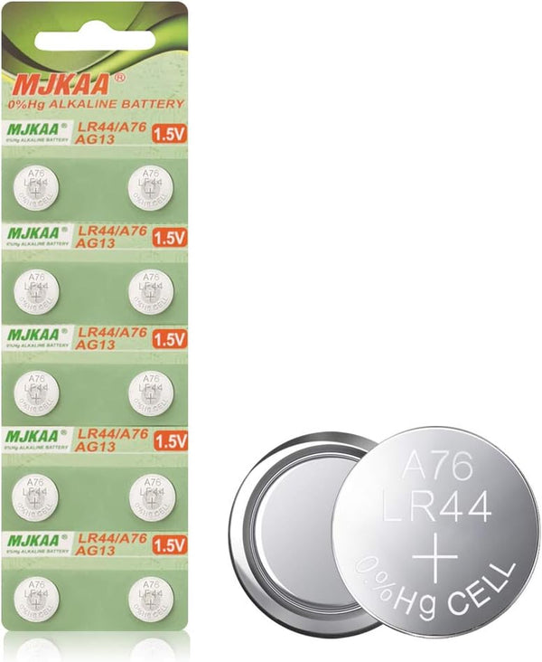 10pcs LR44 AG13 A76 357 303 SR44 1.5V Button Coin Cell Battery