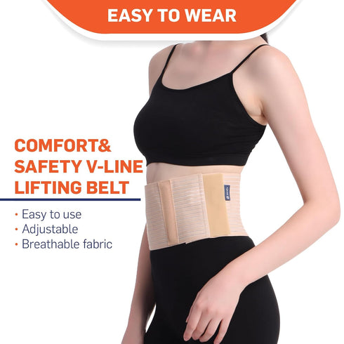 Abdominal Support Belt for Men & Women, Recovery Binder, Compression Belt, Secure Fit, M