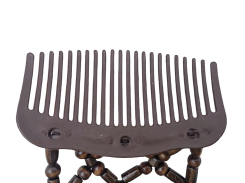 Lovef Women Magic Hair Combs Wood Beaded Stretch Double Side Combs Clips Bun Maker Hair Accessories (bead coffee 1)