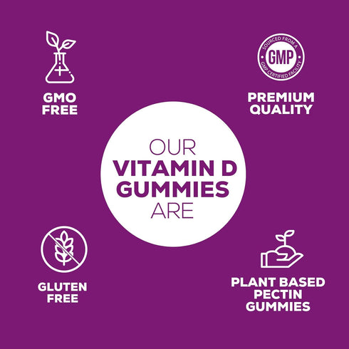 Vitamin D3 Gummies 5,000 IU, 120 Gummies, Extra Strength for Bone Health and Immune Support, Non-GMO, Tasty Gummy