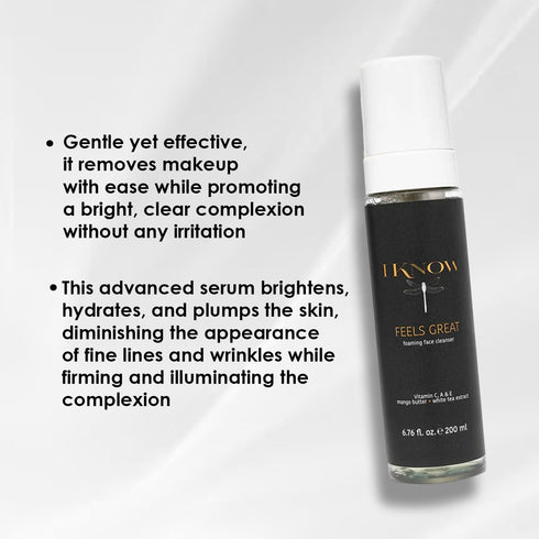 IKNOW FEELS GREAT Foaming Face Cleanser, Gentle Daily Wash for Deep Cleansing and Hydrating Skin Care (6.76 OZ)