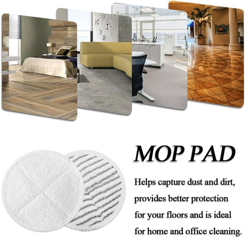 8 Pack Spinwave Mop Pads Compatible with Bissell Spinwave 2039A 2124: 4 Soft Pads and 4 Scrubby Pads