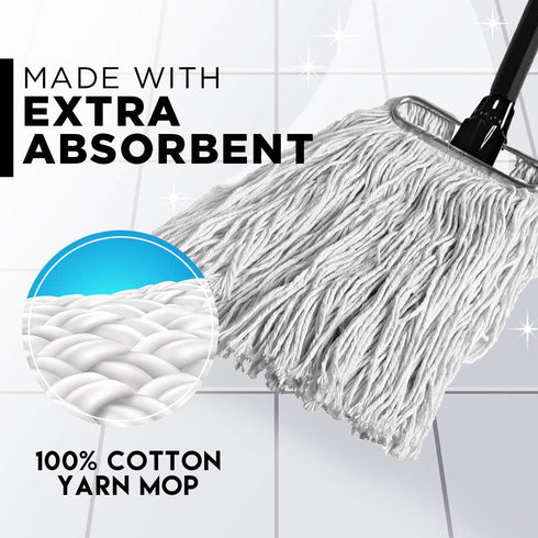 Heavy Duty Fuller Brush Wet Mop - Durable & Washable