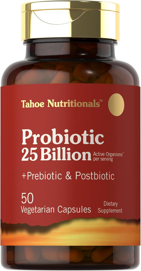 Prebiotic, Probiotic & Postbiotic | 25 Billion CFU | 50 Powder Pills for Men and Women's Digestive Health