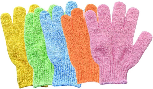 5 Pcs Exfoliating Gloves, Body Scrub Shower Gloves, Loofah Glove, Exfoliation Mitt for Skin Care