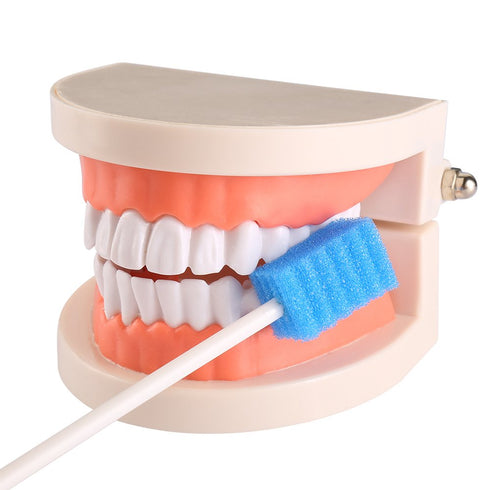 Disposable Oral Swabs, Sterile Dental Sponge Swabsticks, Unflavored for Mouth & Gum Cleaning, 100 Count.