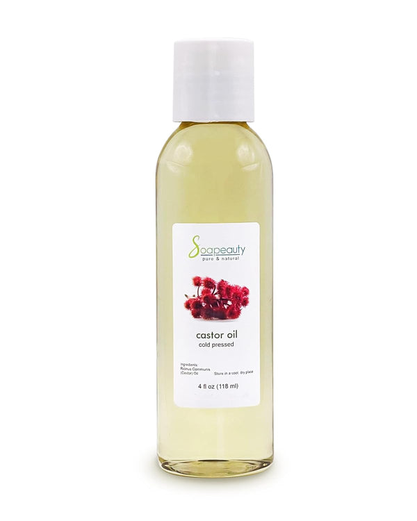 Soapeauty Cold Pressed Castor Oil, 100% Pure Natural, Promotes Healthy Skin & Hair, 4 fl oz