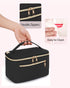 Wandering Nature Makeup Bag, Travel Cosmetic Organizer for Women in Quilted Fabric, Black (Patent Pending)