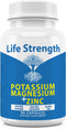 Life Strength Magnesium Potassium Supplements, 90 Capsules for Vascular Health & Leg Cramps