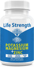 Life Strength Magnesium Potassium Supplements, 90 Capsules for Vascular Health & Leg Cramps