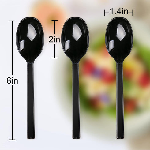 100pcs Heavy Duty Disposable Plastic Spoons, Individually Wrapped Bulk - Ideal for Parties, Restaurants, Travel &