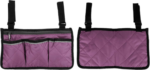 Wheelchair Bag, Armrest Accessories for Wheelchair Side Hanging Storage Tote, Organizer for Seniors, Purple