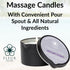 Massage Oil Candle – 6oz with Pour Spout – All Natural Coconut & Soy Blend – Melts to Warm Hydrating Body Oil