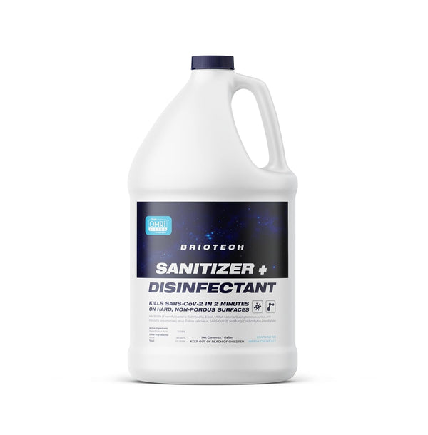 BRIOTECH Hypochlorous Spray Sanitizer Disinfectant, 1 Gal Refill, Kills 99.99% of Viruses & Bacteria, Gentle for