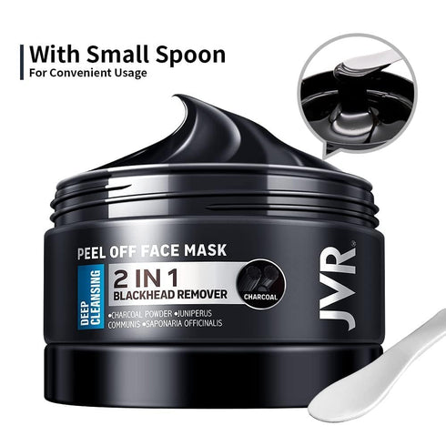JVR Peel Off Face Mask, Blackhead Remover for Men, Charcoal Facial Mask, 4.23 OZ