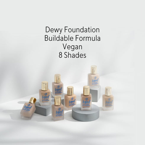 W7 Legend Foundation - Creamy Liquid Foundation for Poreless, Semi-Matte Medium Coverage - 28ml (Natural Beige)