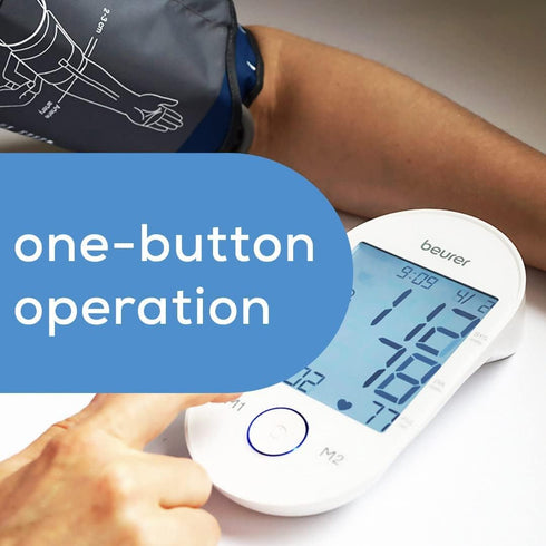 Beurer BM55 Blood Pressure Machine – XL Backlit Display, Automatic Cuff, and Portable Storage Kit for 2 Users