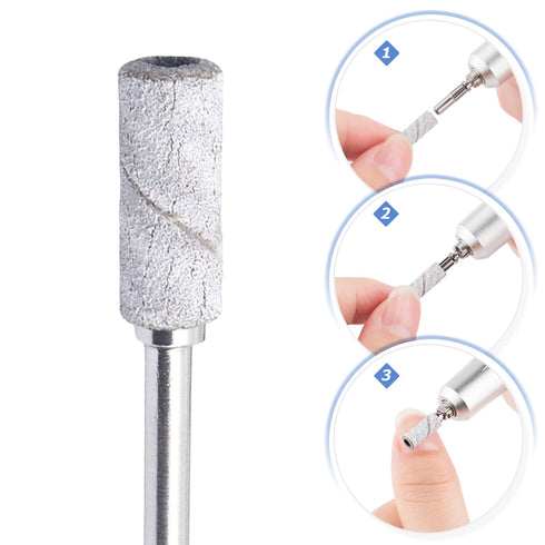 Mesee 2 Pieces Mandrel Bits for Small Nail Sanding Bands, 3.1mm Mini Mandrel Nail Drill File Heads