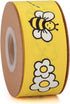 Bee & Flower Grosgrain Ribbon, Yellow Black White for Gift Wrapping, Party Decoration, Hair Bows, All Crafting (4 Rolls)
