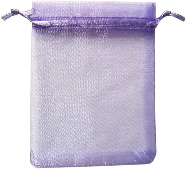 ATCG 100pcs Drawstring Organza Pouches, 4x6 Inches Wedding Party Jewelry Favor Bags (Lavender)