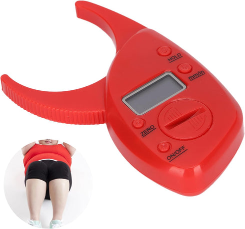 Body Fat Caliper, Accu Measure Fat Calipers for Subcutaneous Fat Measurement, Fitness Enthusiasts, Red