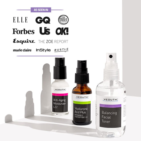 YEOUTH Hyaluronic Acid Serum with Vitamin C, Face Toner, Face Moisturizer - Skin Care Set for Radiant and Smooth Skin,