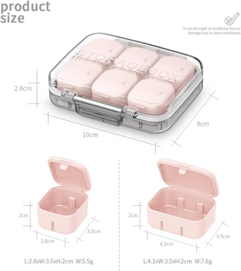 RICHCEE 10 Compartments Daily Pill Organizer for Pocket Purse,Combined Cute Travel Pill Box,Daily Portable Pill