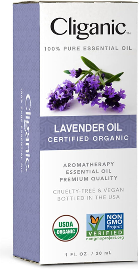 Cliganic Organic Lavender Essential Oil, 1oz - 100% Pure Natural Undiluted, for Aromatherapy Diffuser | Non-GMO Verified