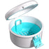 ARGOMAX Leak Proof Retainer Cleaner Case for Soaking Dentures, Denture Travel Case, White and Blue