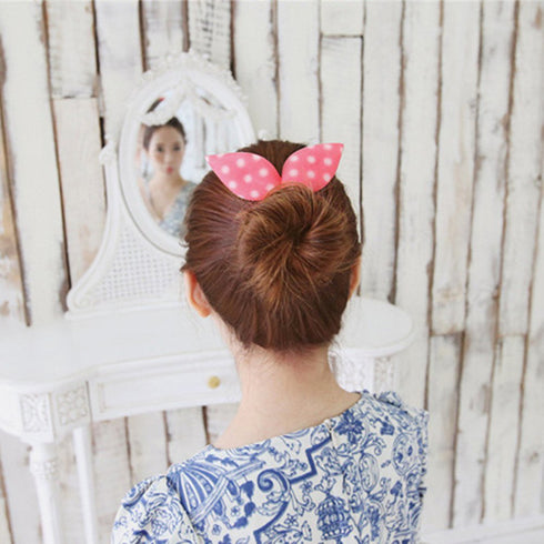 Ruihfas 6Pcs Magic Rabbit Ear Sponge Foam Donut Holder - Twist Hair Styling Curl Bun Maker Tool