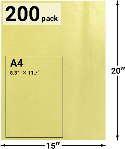 EUSOAR Gold Tissue Paper, 20x15 inches 200pcs Present Gift Packaging Wrapping Tissue Paper Sheets, Tissue Paper for Crafts Gift Bags Bulk, DIY Decorative Tissue Paper Art Craft Birthday Party Festival by EUSOAR