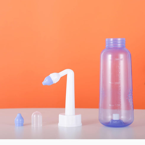 Sinus Rinse Kit with 40 Salt Packs - Neti Pots - Nasal Irrigation - BPA Free Nose Wash Bottle for Sinus Relief