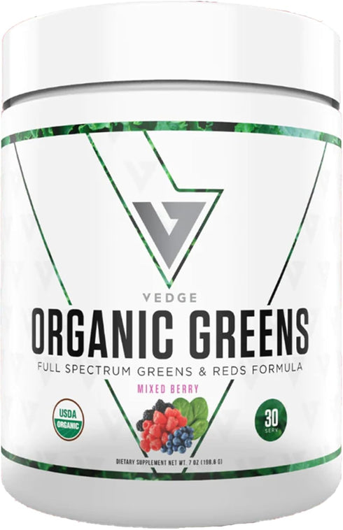 Vedge Nutrition Organic Greens, Vegan Superfood Powder for Energy, Antioxidants & Recovery - Mixed Berry Flavor, 30