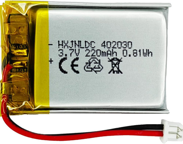 DC 3.7V 220mAh 402030 Rechargeable Lithium Polymer Replacement Battery for Bluetooth Headset