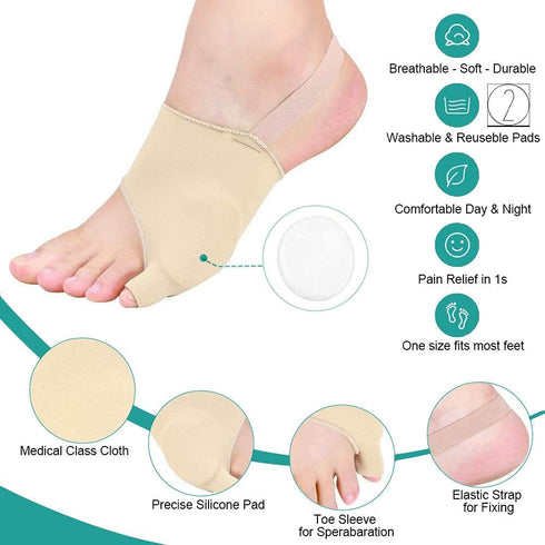 Tailor Bunion Corrector, Soft Silicone Gel Bunion Pads for Pinky Relief, Toe Straightener, Little Toe Separator (L)